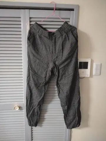 새상품급 Liz Sport 리즈스포츠 체크 무늬 캐주얼 팬츠 블랙 빈티지