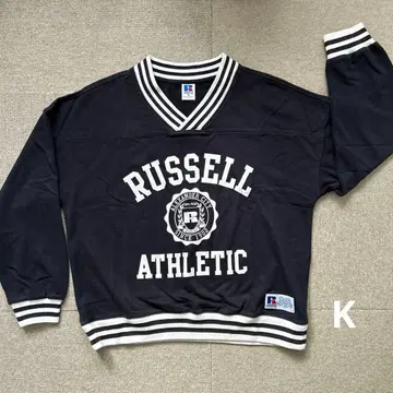 러셀 애슬레틱 트레이닝복 스트릿 V넥라인 리브 구제 의류