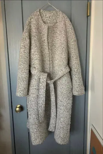 MILAOWEN 미라 오웬 그레이 노카라 코트 벨트 포함 0 사이즈