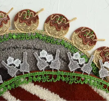 새상품 근택 레이스 두 대장 가루 세트 타코야키 오코노미야키 타월 손수건