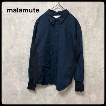 # malamute 네이비 긴팔 셔츠 블라우스 사이드 절개