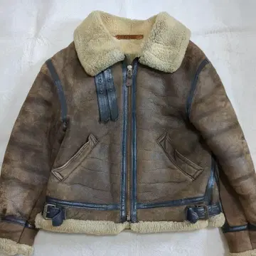 AVIREX B-3 플라이트 자켓 무스탕 양가죽 브라운 38 사이즈