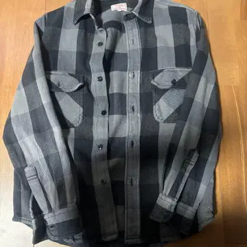 BIG MIKE 그레이 계열 체크 플란넬 셔츠 S