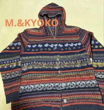M.&KYOKO 자카드 니트 후드티