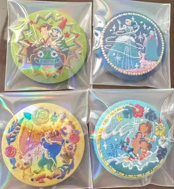 디즈니 자수 캔뱃지 4개 세트