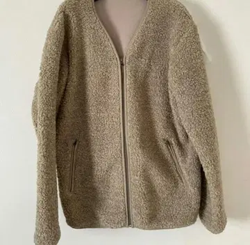 유니클로 베이지 플리스 보아 자켓 아이보리 복슬복슬