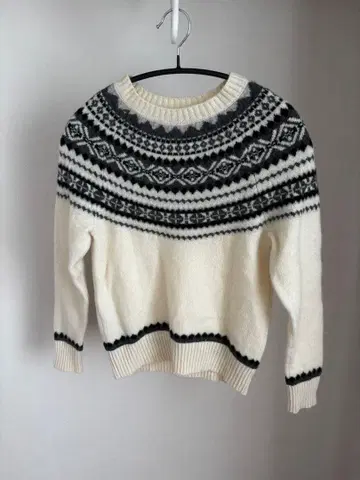 쿠미교쿠 x 힌치리프 페어아일 패턴 스웨터 니트 울 100% S2