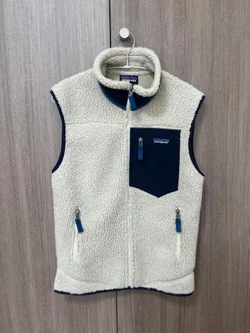 patagonia 플리스 베스트 XS 크림/네이비 남성용 베스트
