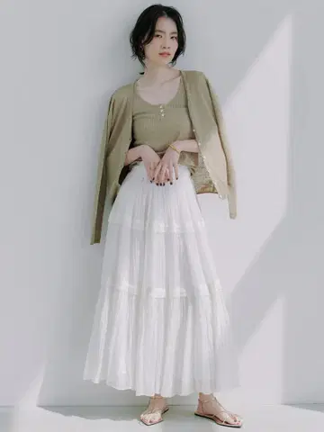 anuans India 실크 블렌드 캉캉 스커트