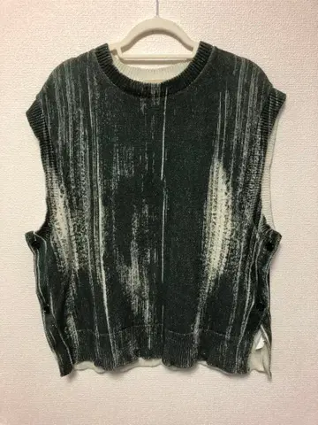 yoke 코튼 니트 베스트