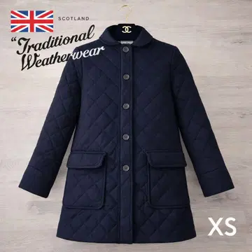 트래디셔널 웨더웨어 퀼팅 코트 XS 블랙