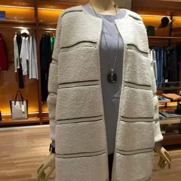 tomorrowland 울코튼 파일 니트 코트 보아 롱 코트