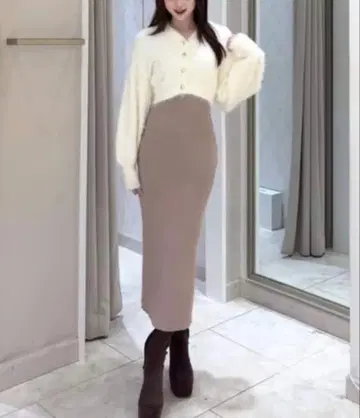 riend 샤기 가디건 세트 원피스