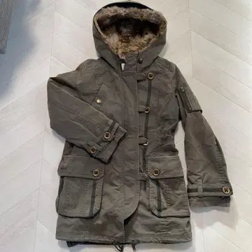 Devinettes 후드 부착 카키 모즈 코트