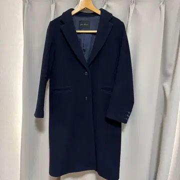 Urban Research 네이비 체스터 코트 울