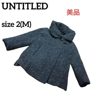 새상품급 [ UNTITLED ] 숄카라 다운 코트 모헤어 혼방 M 트위드