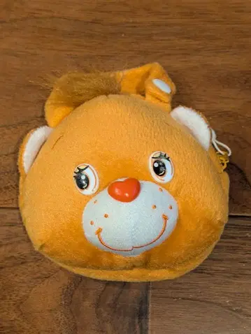 케어베어 봉제 인형 마스코트 키링 오렌지 파우치 레트로 헤이세이