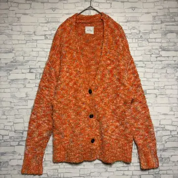 palm RICHE 오렌지 니트 가디건 여성용 [ M ] 루즈핏