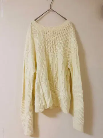 INNOWAVE 케이블 니트 스웨터 S 크림색