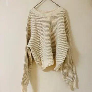 ONKLLE 리브 편직 긴팔 스웨터 아이보리 38
