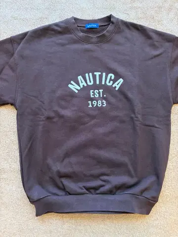 NAUTICA 펠트 패치 아치 로고 크루넥 맨투맨 M 사이즈