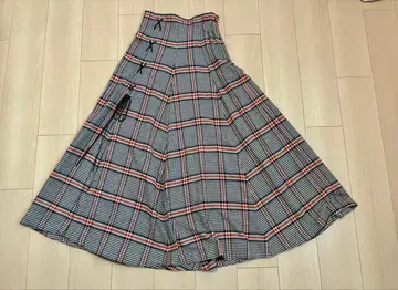 Snidel 체크 무늬 롱 플레어 스커트