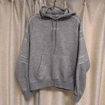 adidas 그레이 후드 부착 후드티 XS