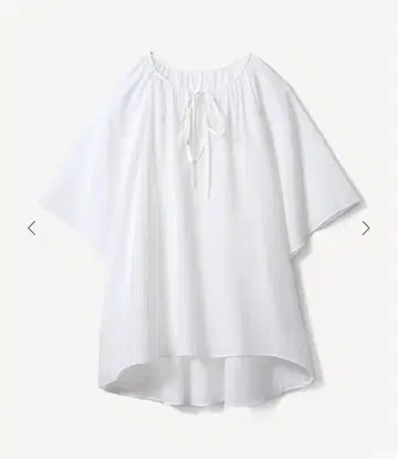 PRISTINE 프리스틴 카르제 개더 블라우스 화이트 코튼