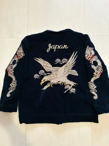 스카잔/수베니어 자켓/벨벳/용/독수리/네이비