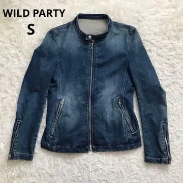 y2k 와일드 파티 데님 자켓 노카라 라이더스 소매 지퍼