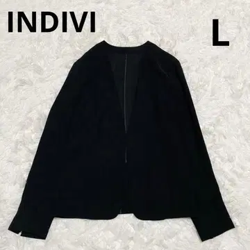 INDIVI 내로우 자켓 노카라 L 블랙 워셔블 수트 스트레치