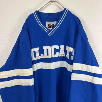 USA 구제 의류 wildcats 나일론 풀오버 나일론 자켓 자수 파랑