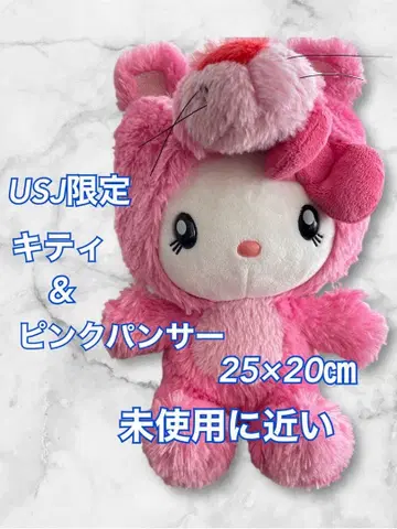 USJ 한정판 헬로키티 핑크 팬서 봉제 인형