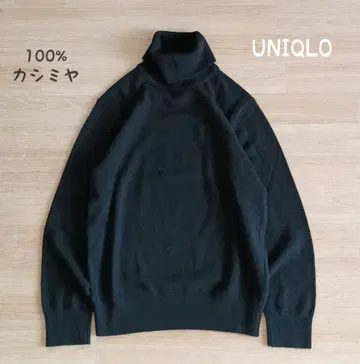 유니클로 UNIQLO 캐시미어 100% 터틀넥 스웨터 블랙