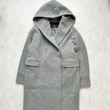 [ 새상품급 ] 슬로브 이에나 캐시미어 혼방 울 후디드 코트 슈퍼 100