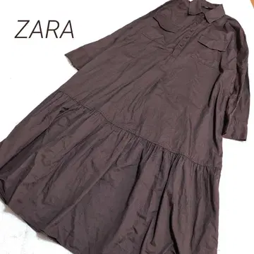ZARA 자라 카고 포플린 셔츠 오버 티어드 원피스