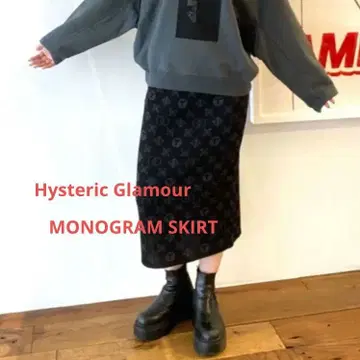 모노그램 패턴 자카드 펜슬 스커트 (블랙 외)