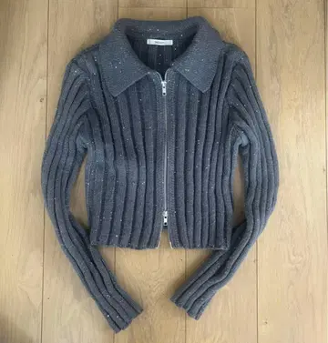 DISCOAT 니트 라메 니트 그레이 F 사이즈