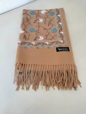 캐시미어 100% 울 자수 스톨