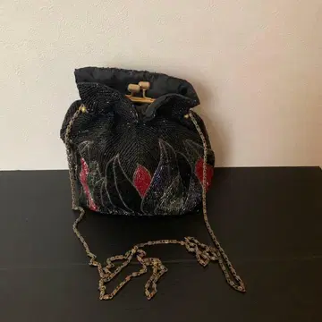 비즈 자수 파티 숄더 가마구치 백