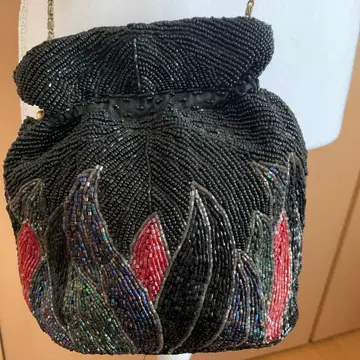 비즈 자수 파티 숄더 가마구치 백