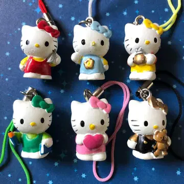 헬로키티 행운을 부르는 개운 마스코트 스트랩 6개 세트 익명 배송