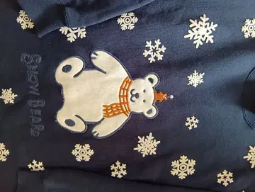 Snow Bear 터틀넥 상의 속기모로 따뜻함