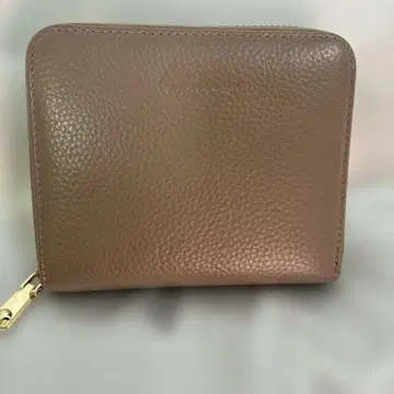 베이지 지퍼 부착 이단 접이식 지갑 카드 포켓 24개