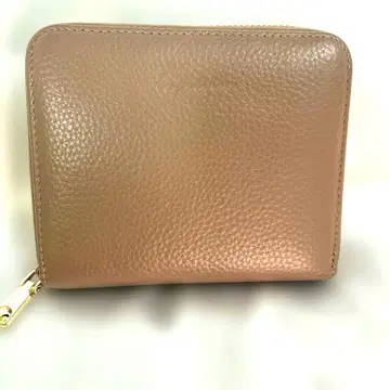 베이지 지퍼 부착 이단 접이식 지갑 카드 포켓 24개