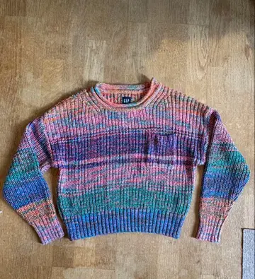 GAP 멀티 컬러 리브 스웨터 상의
