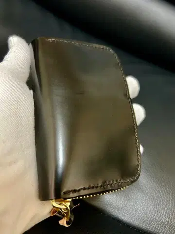 라운드 지퍼 만곡형 코인 케이스 코드반 블랙