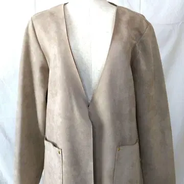 elvencedeux 엘벤스드 [ M ] 베이지 롱 코트 스웨이드풍