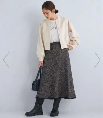 그린 라벨 믹스 트위드 스커트