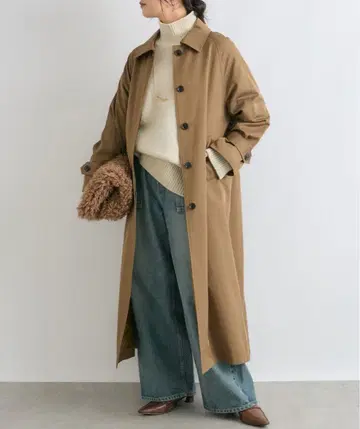 정가 3만 리브 드와 오버 스텐카라 코트 MONN 36 브라운